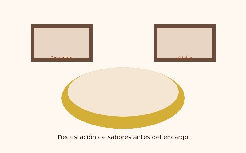 Degustación de sabores de tarta de graduación en pastelería artesanal